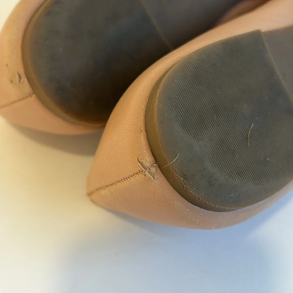 Tory Burch Melinda Powder Coated Blush/Tan Ballet Flats